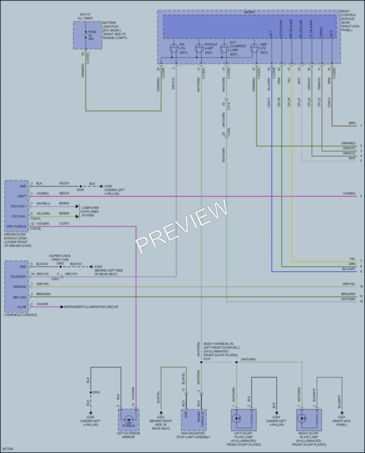 2024 Ford F150Hybrid Interior Lights wiring diagram preview
