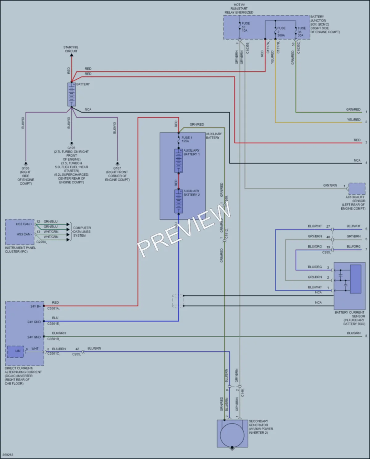 2024 Ford F150Hybrid Starting Charging wiring diagram preview