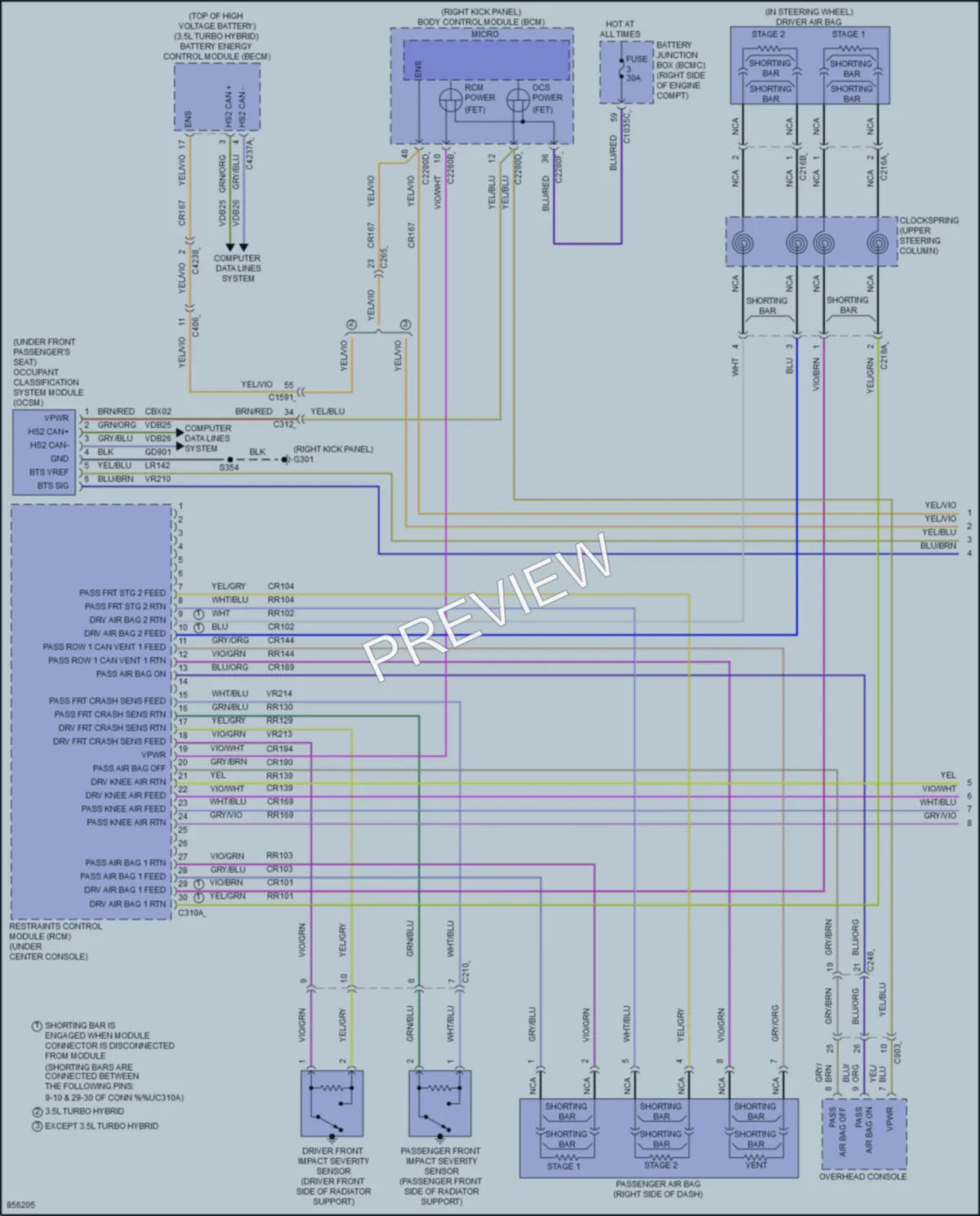 2024 Ford F150Hybrid Supplemental Restraints wiring diagram preview
