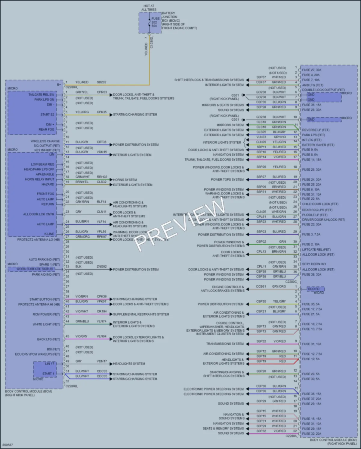 2024 Ford F150Lightning Body Control Modules wiring diagram preview