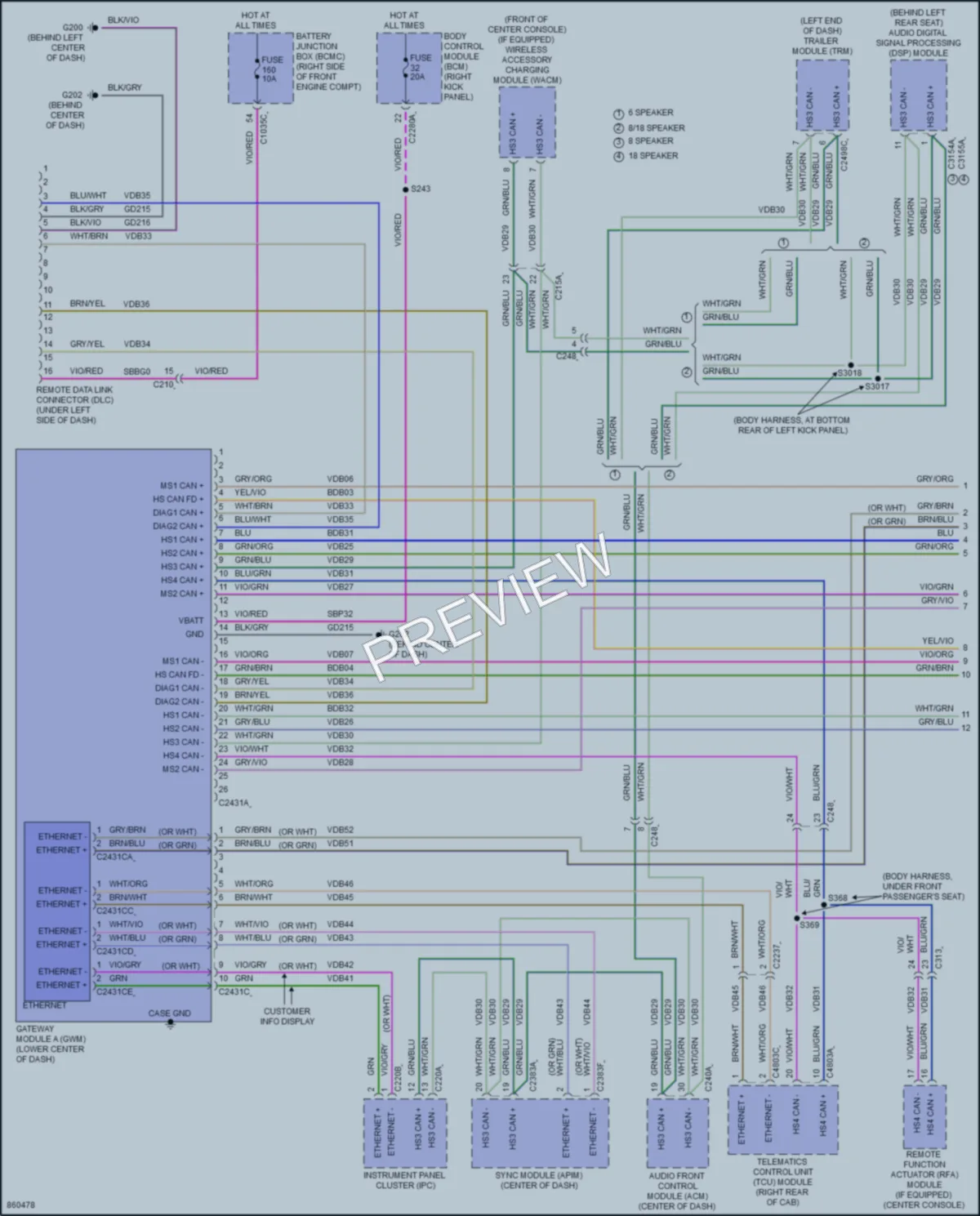 2024 Ford F150Lightning Computer Data Lines wiring diagram preview