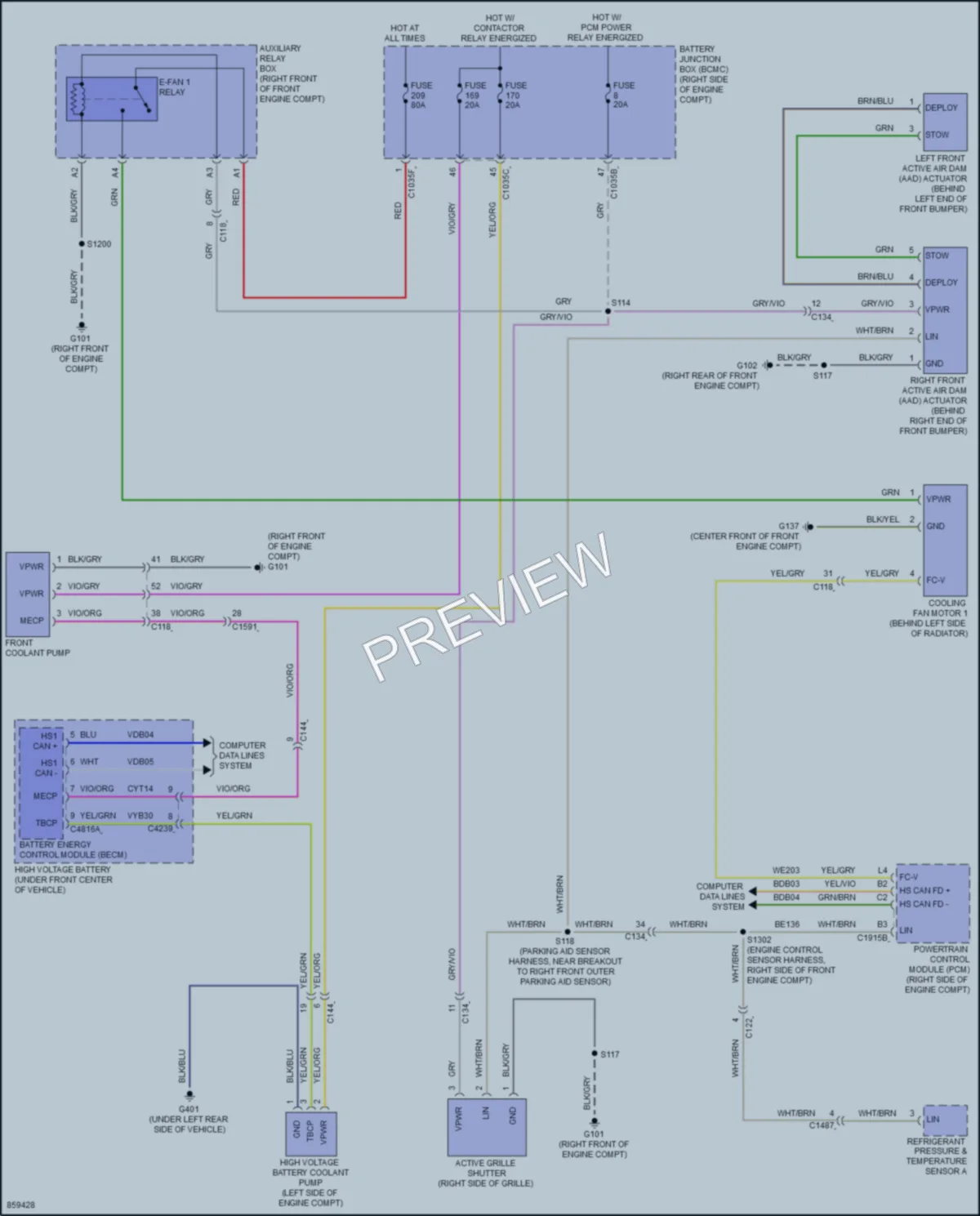 2024 Ford F150Lightning Cooling Fan wiring diagram preview