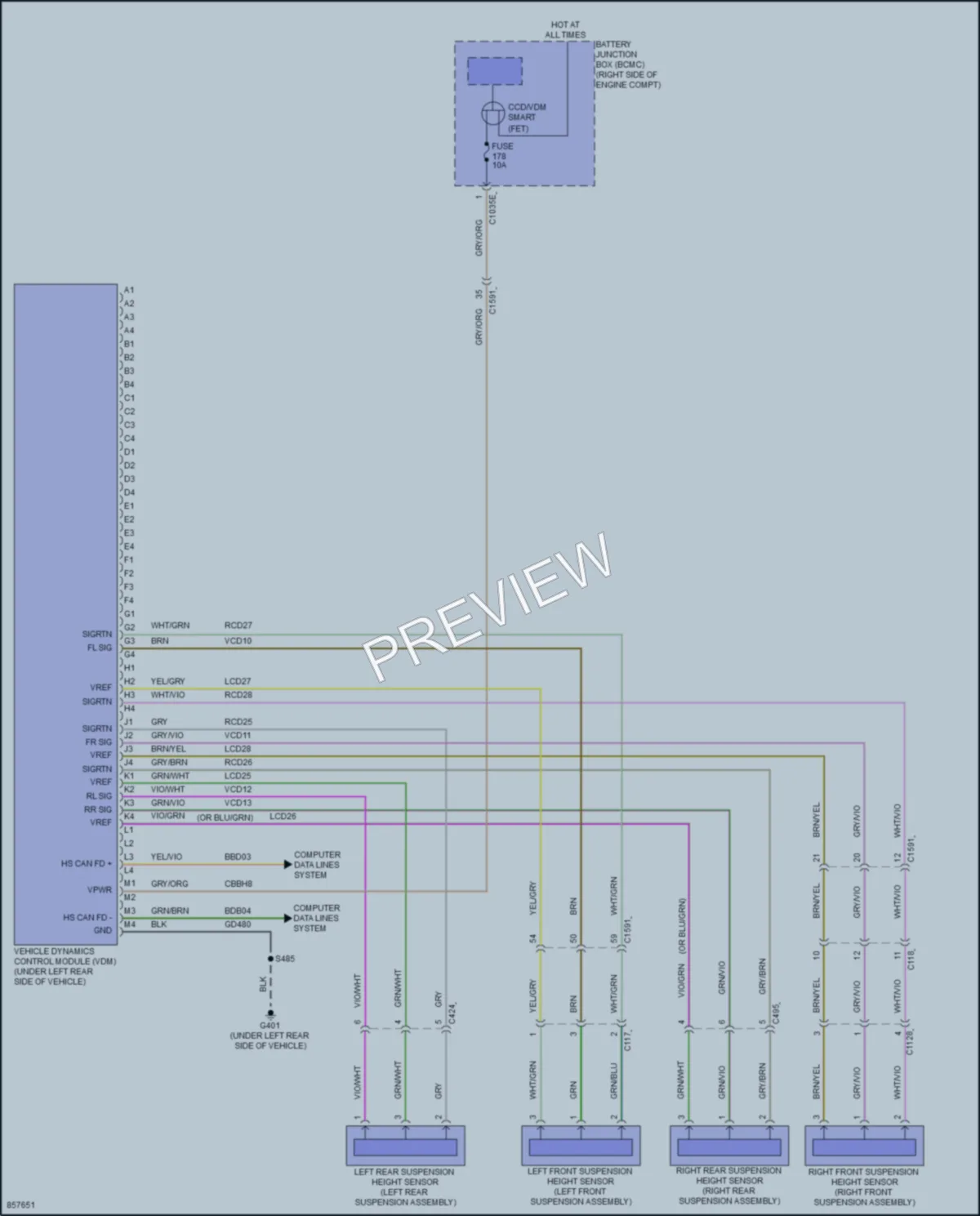 2024 Ford F150Lightning Electronic Suspension wiring diagram preview
