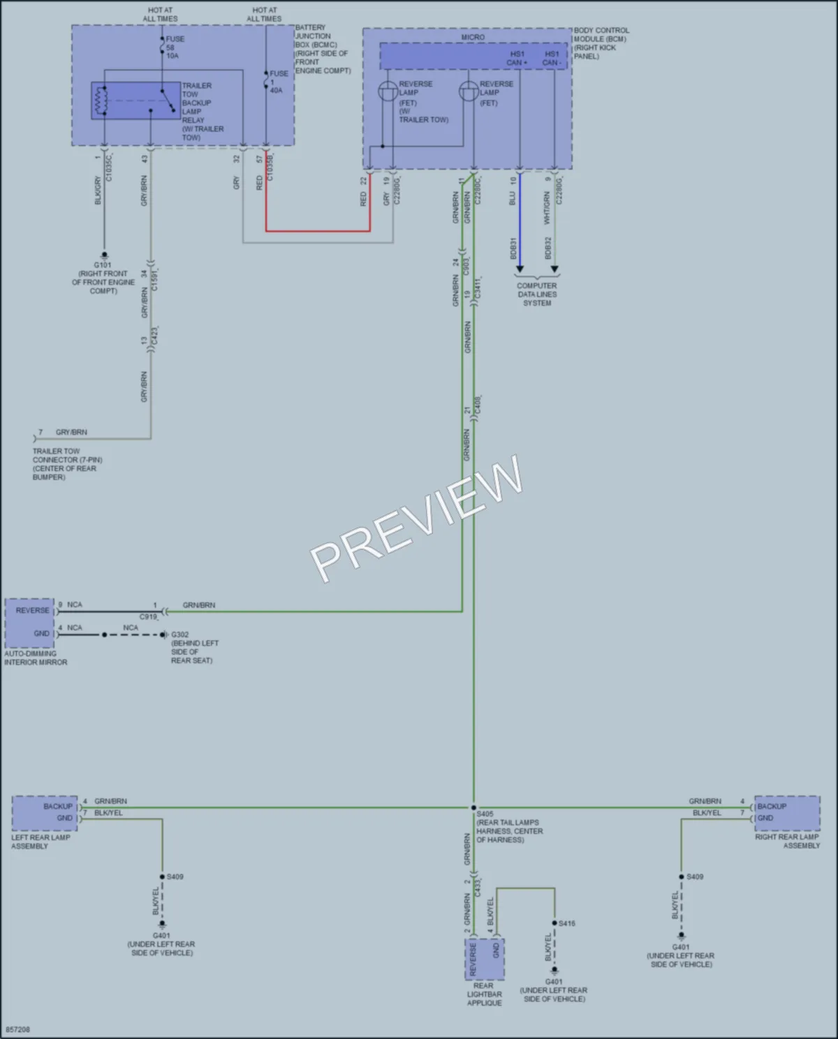 2024 Ford F150Lightning Exterior Lights wiring diagram preview