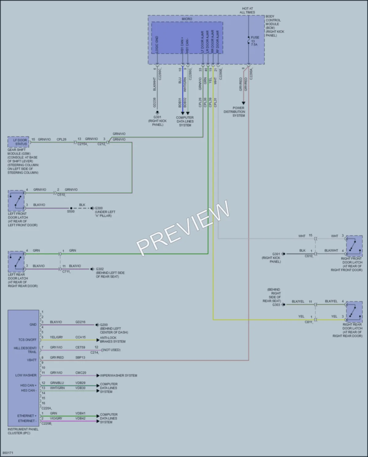 2024 Ford F150Lightning Instrument Cluster wiring diagram preview