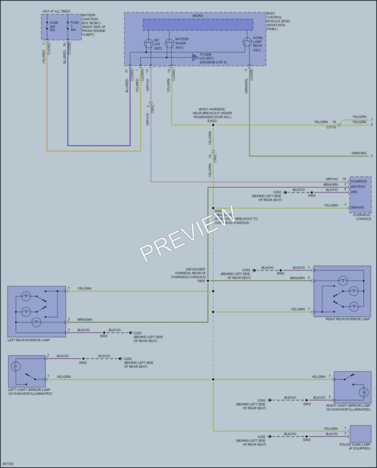 2024 Ford F150Lightning Interior Lights wiring diagram preview
