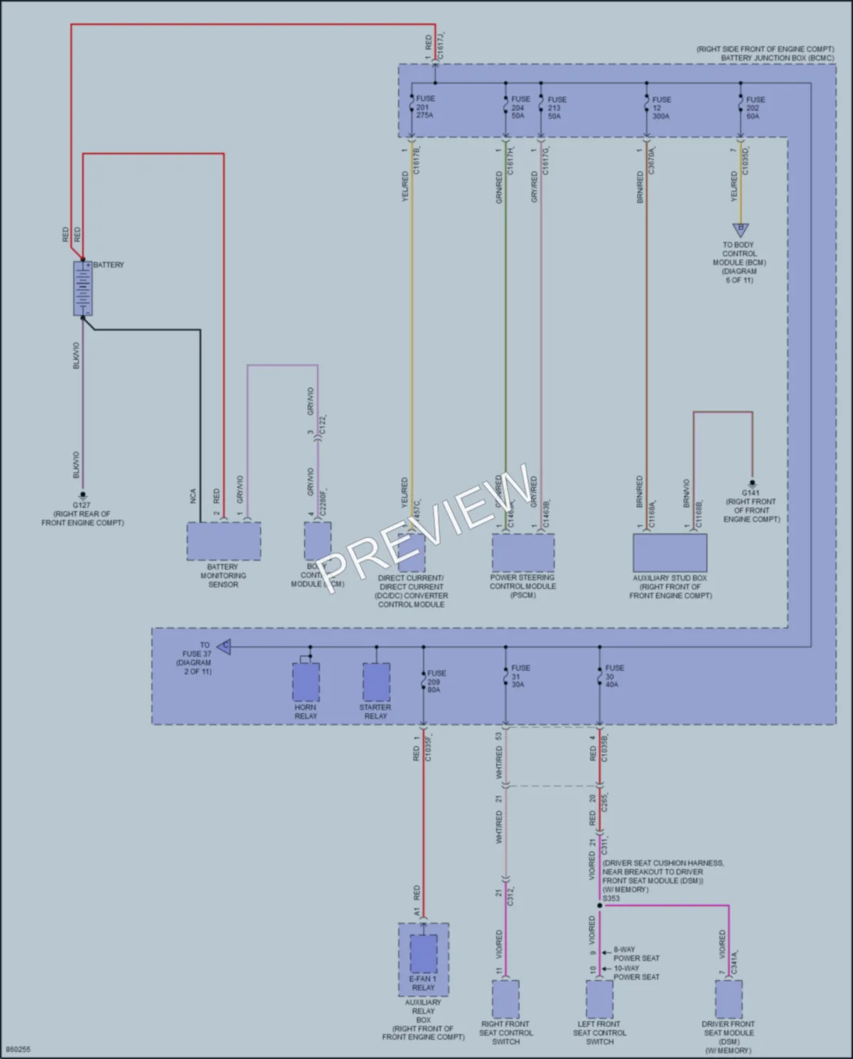 2024 Ford F150Lightning Power Distribution wiring diagram preview