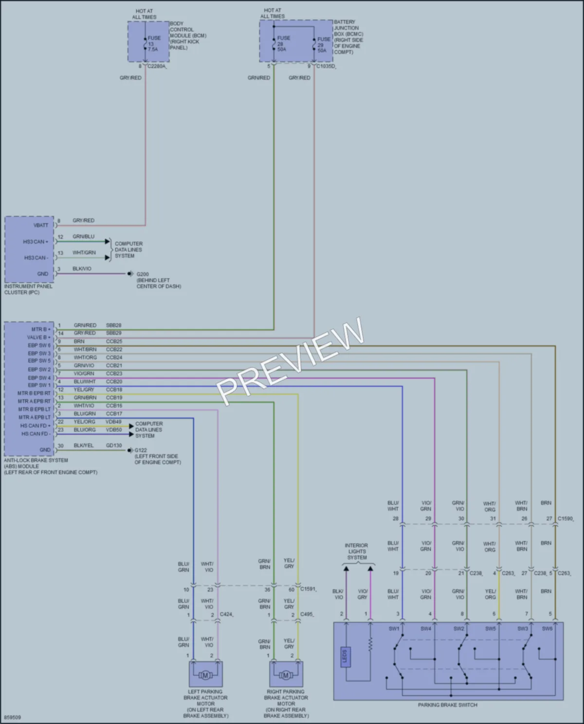 2024 Ford F150Lightning Shift Interlock wiring diagram preview