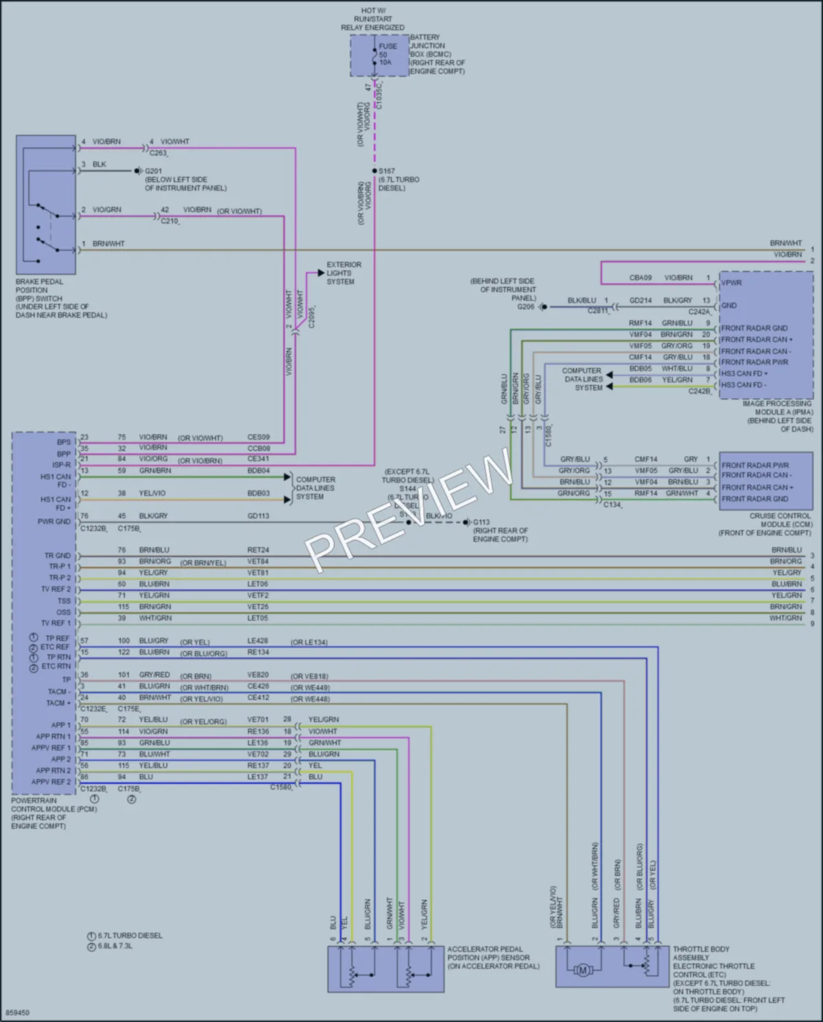 2024 Ford F250SuperDuty Cruise Control wiring diagram preview