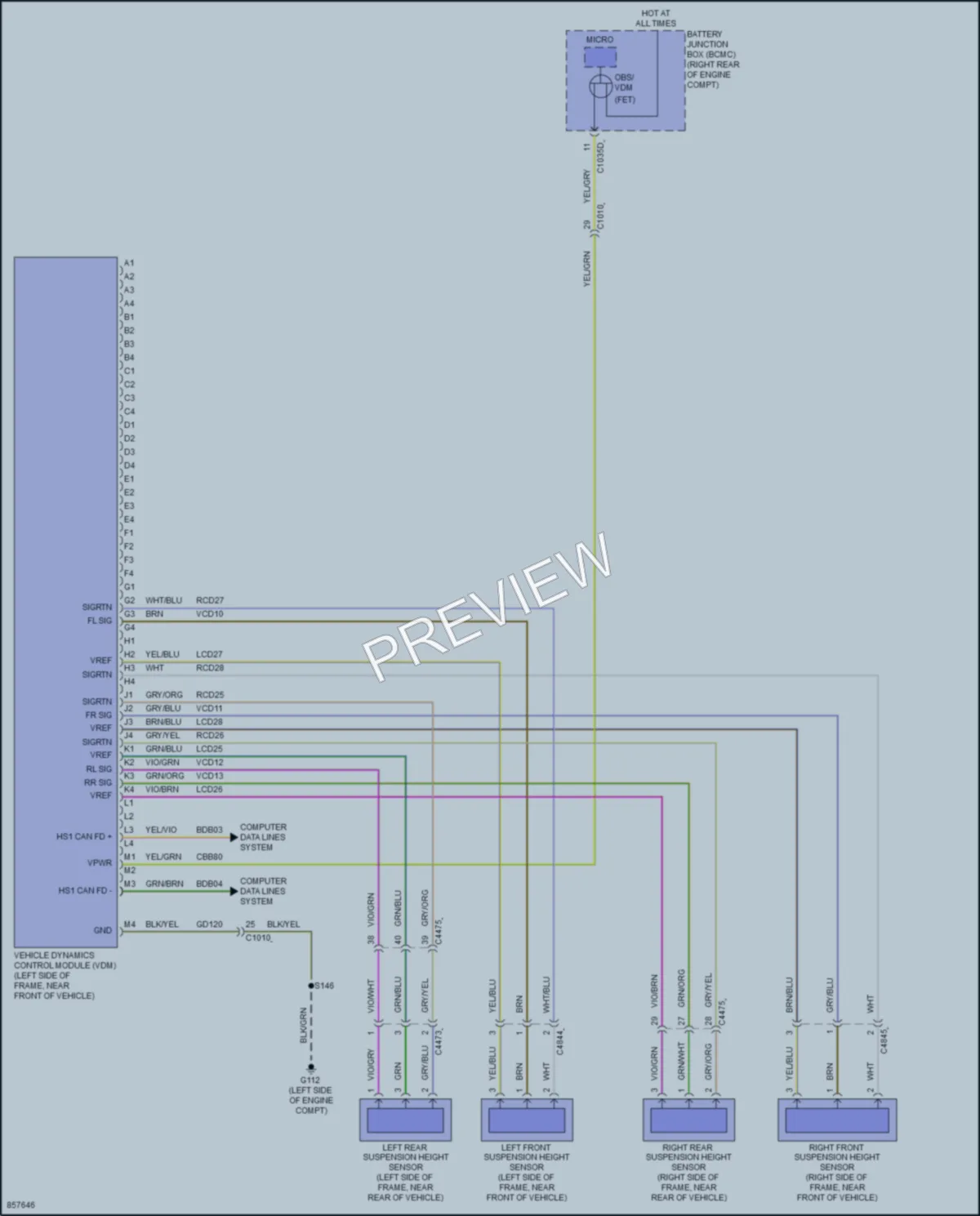 2024 Ford F250SuperDuty Electronic Suspension wiring diagram preview
