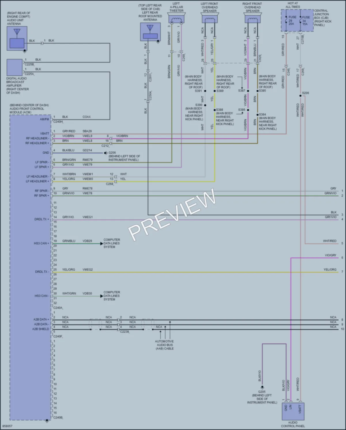 2024 Ford F250SuperDuty Radio wiring diagram preview