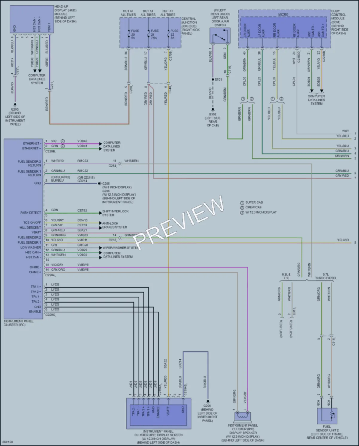 2024 Ford F350SuperDuty Instrument Cluster wiring diagram preview