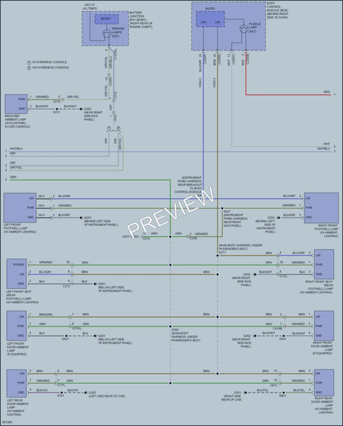 2024 Ford F350SuperDuty Interior Lights wiring diagram preview