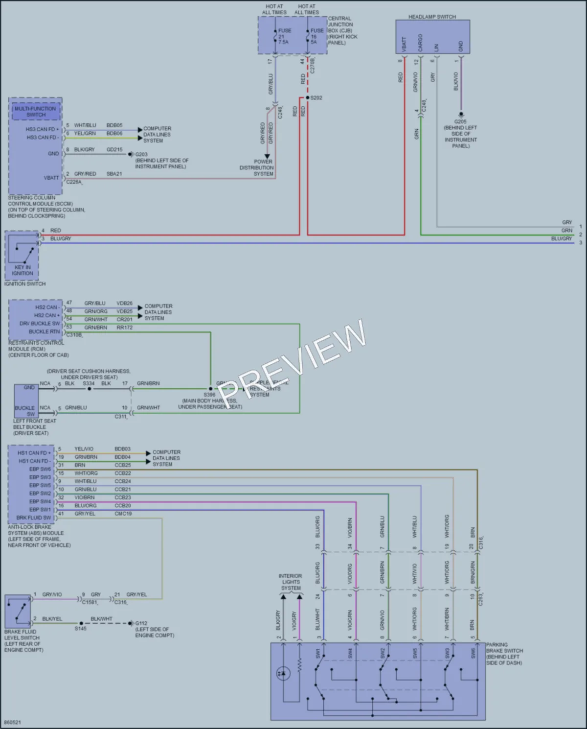 2024 Ford F350SuperDuty Warning Systems wiring diagram preview