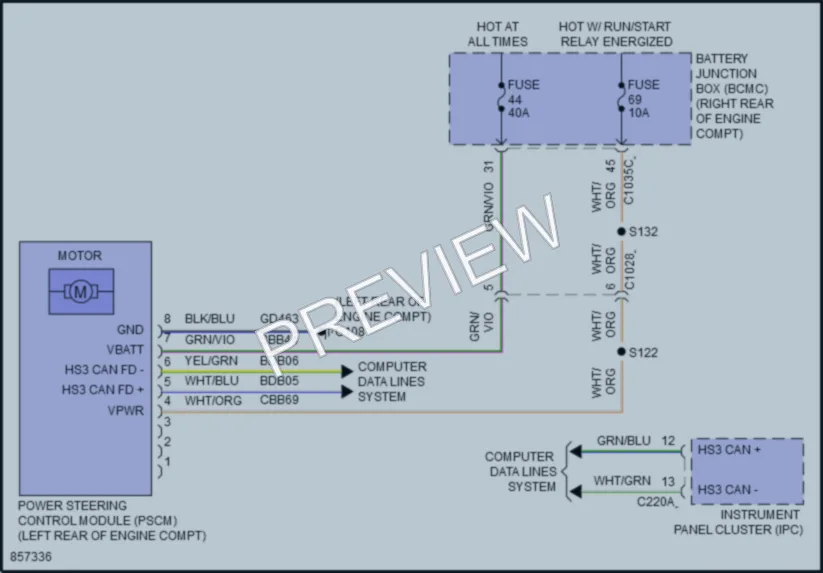 2024 Ford F450SuperDuty Electronic Power Steering wiring diagram preview