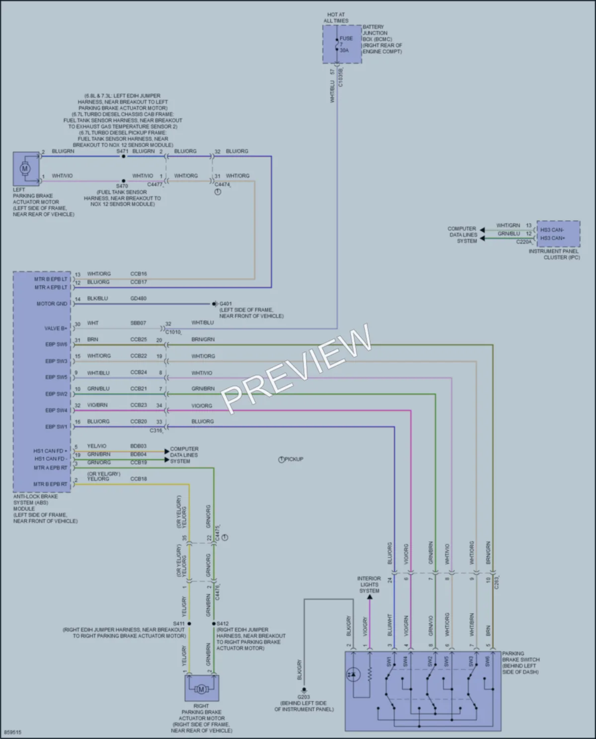 2024 Ford F450SuperDuty Shift Interlock wiring diagram preview