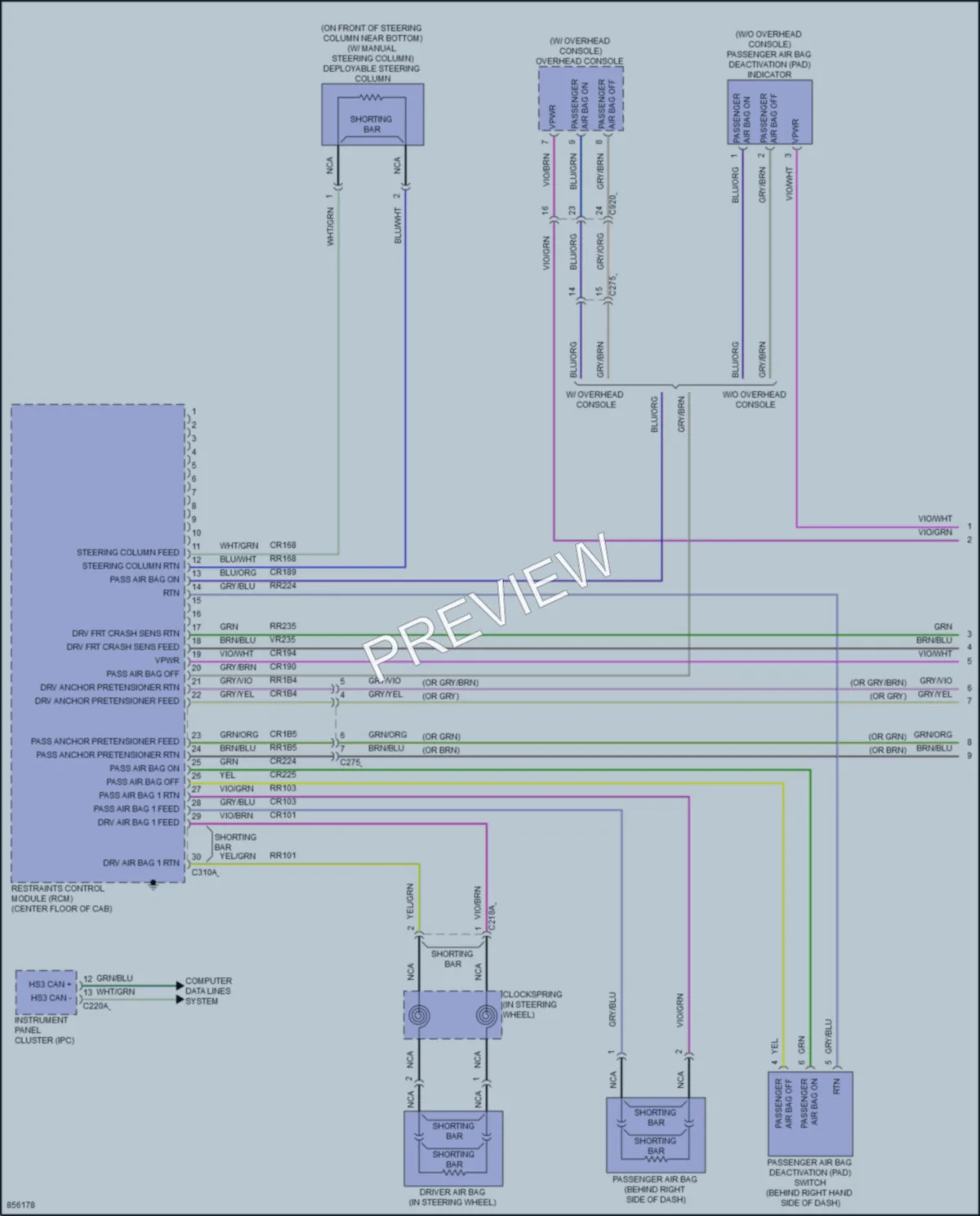 2024 Ford F450SuperDuty Supplemental Restraints wiring diagram preview