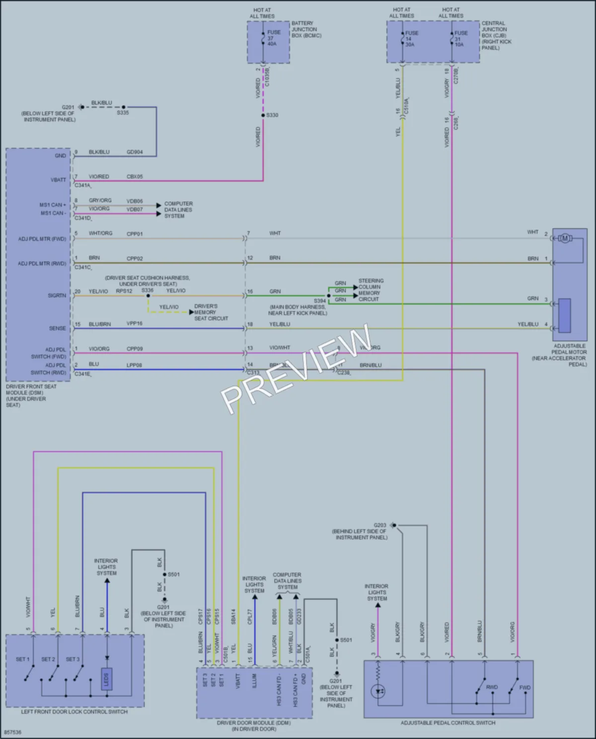 2024 Ford F550ChsCab Memory Systems wiring diagram preview