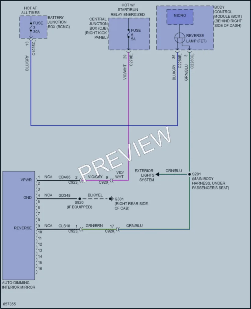2024 Ford F550ChsCab Power Mirrors wiring diagram preview