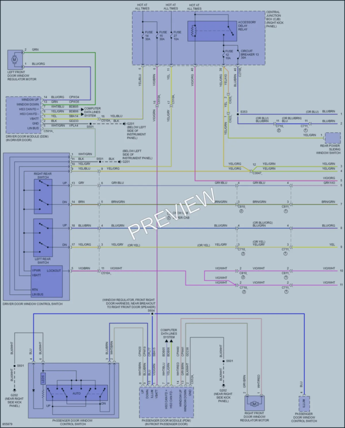 2024 Ford F550ChsCab Power Windows wiring diagram preview