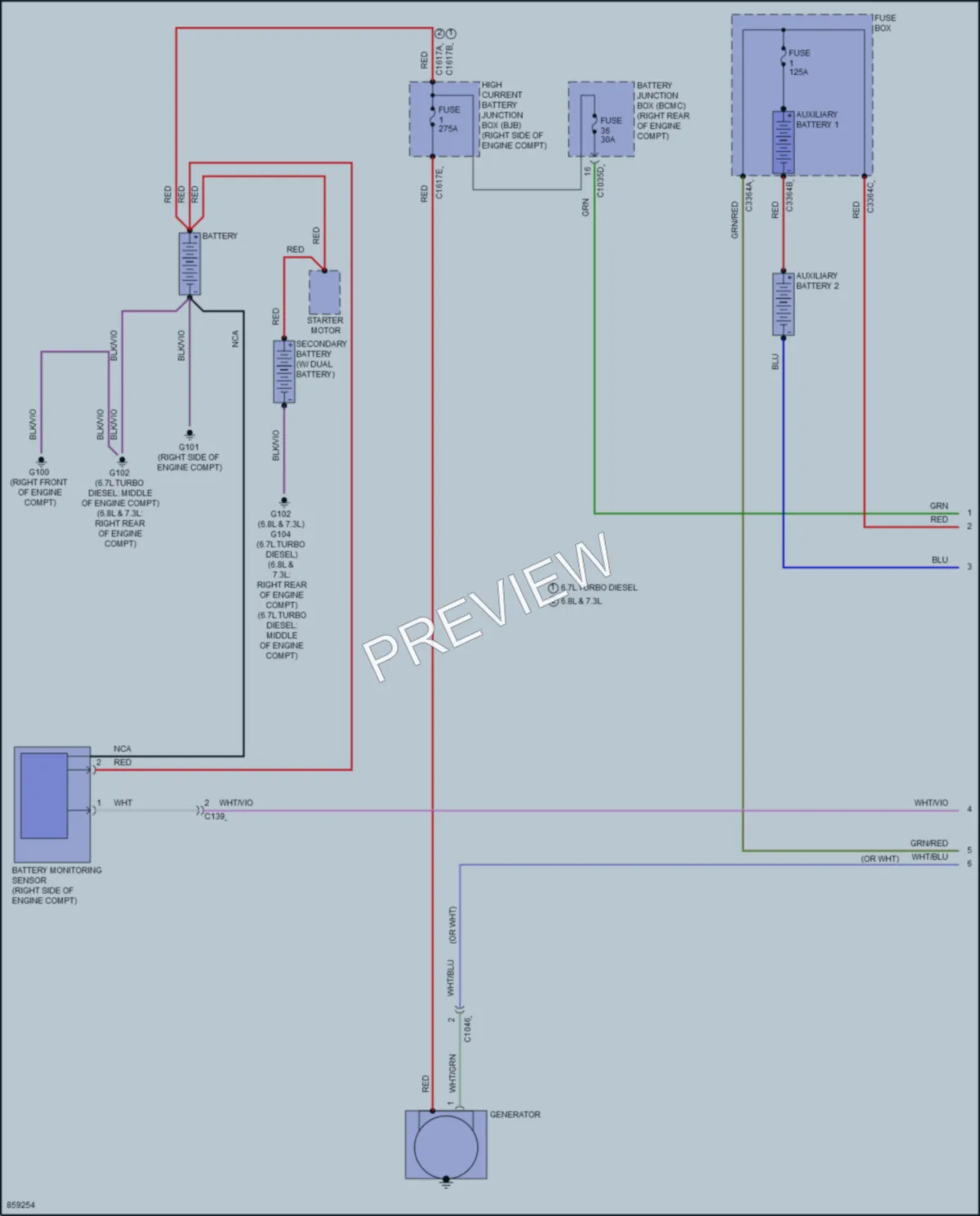 2024 Ford F550ChsCab Starting Charging wiring diagram preview