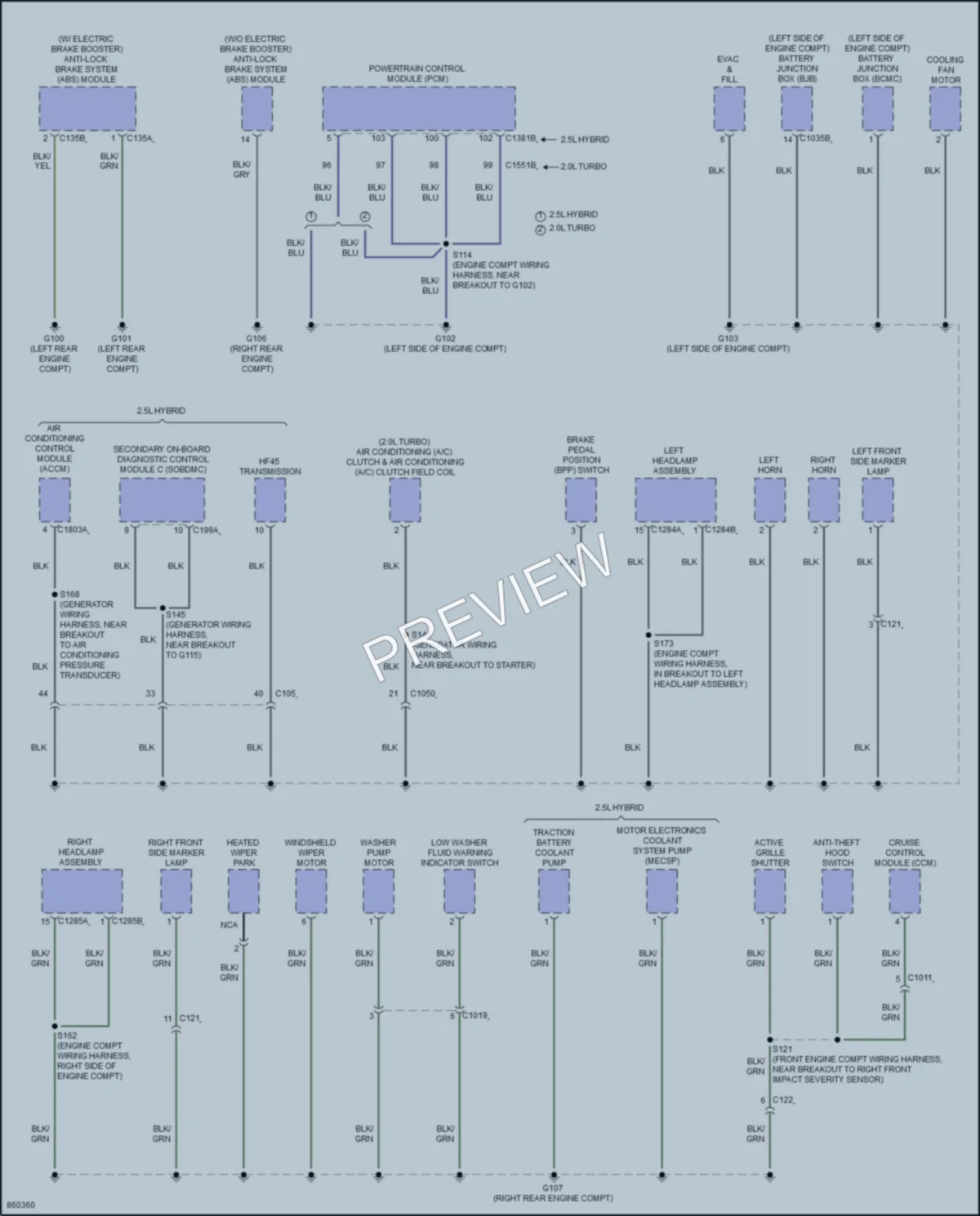 2024 Ford Maverick Ground Distribution wiring diagram preview