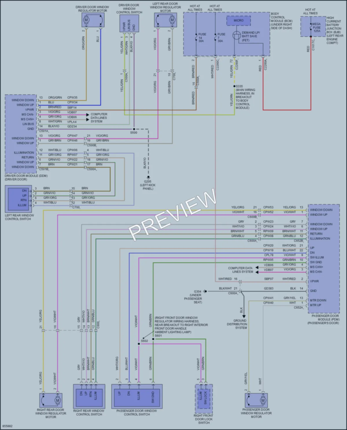 2024 Ford Maverick Power Windows wiring diagram preview