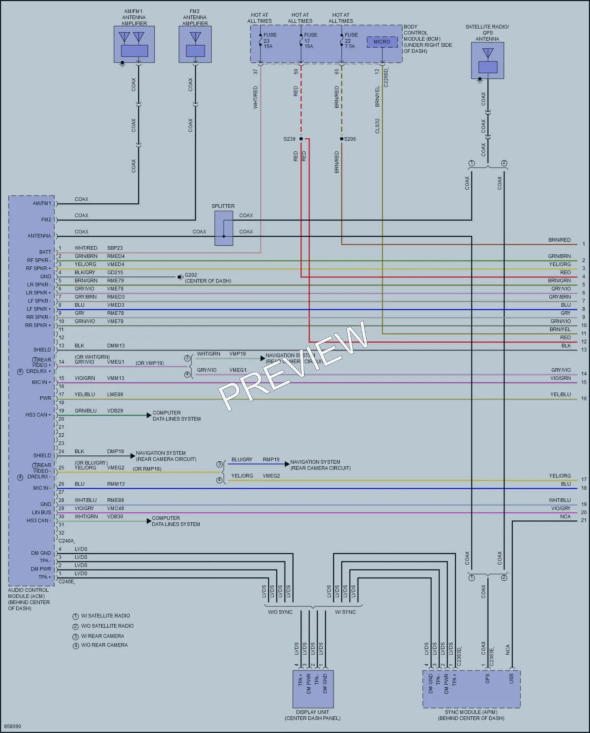 2024 Ford Maverick Radio wiring diagram preview