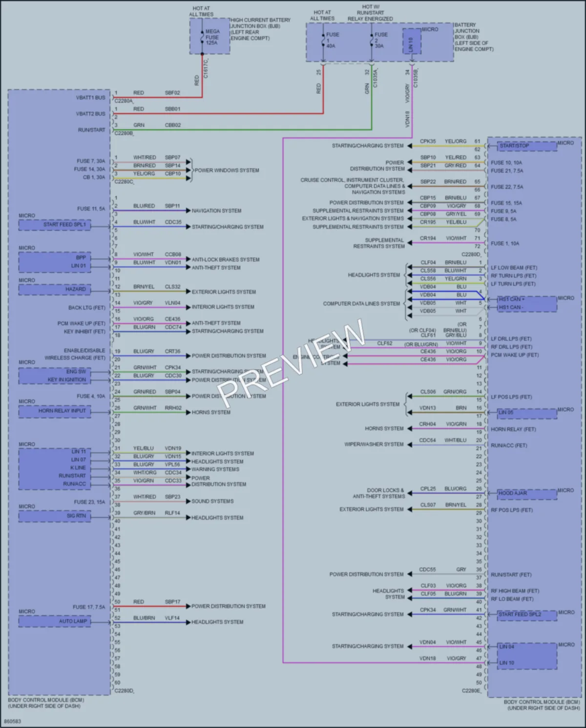 2024 Ford MaverickHybrid Body Control Modules wiring diagram preview