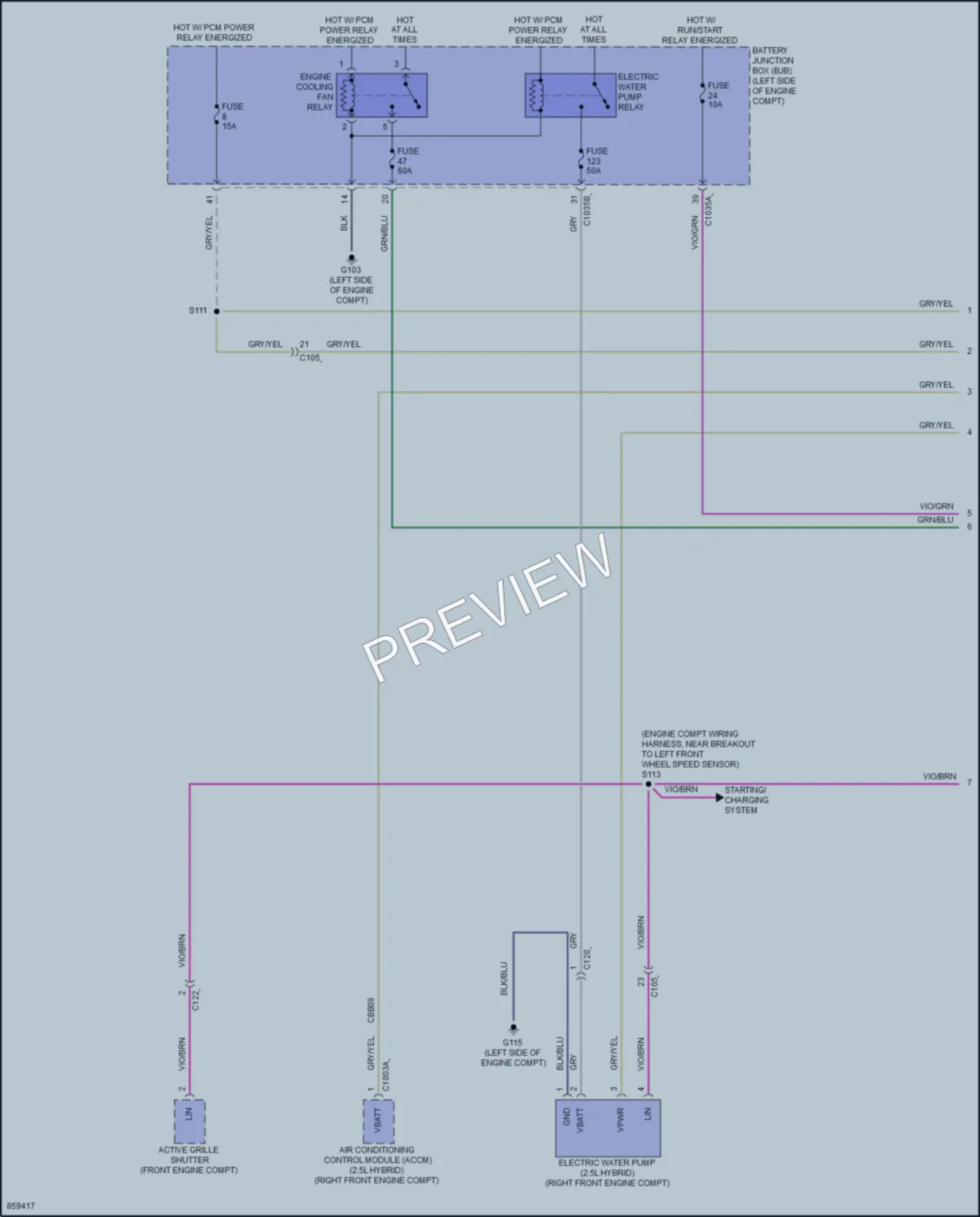 2024 Ford MaverickHybrid Cooling Fan wiring diagram preview