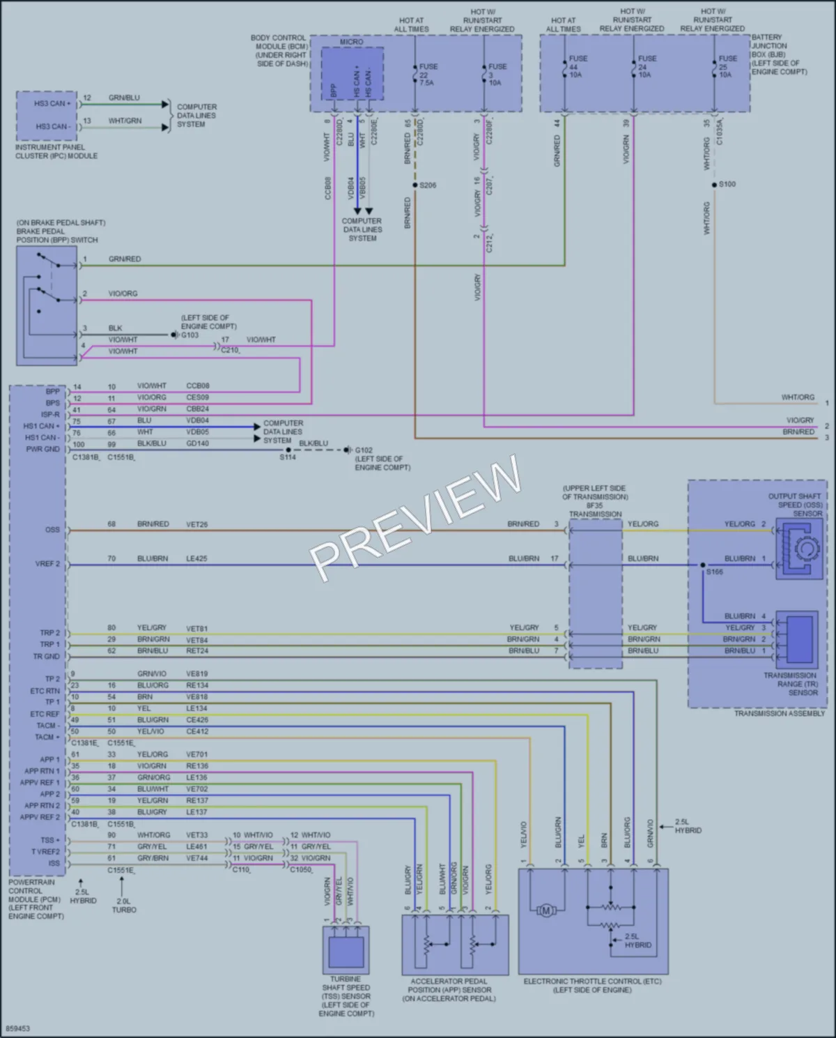 2024 Ford MaverickHybrid Cruise Control wiring diagram preview