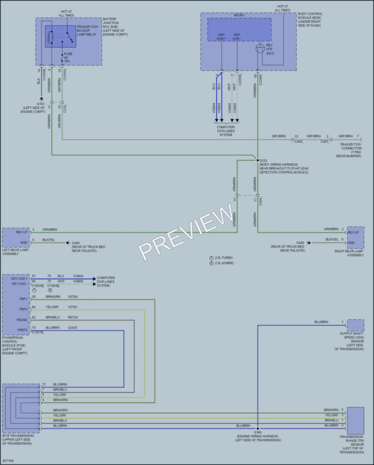 2024 Ford MaverickHybrid Exterior Lights wiring diagram preview