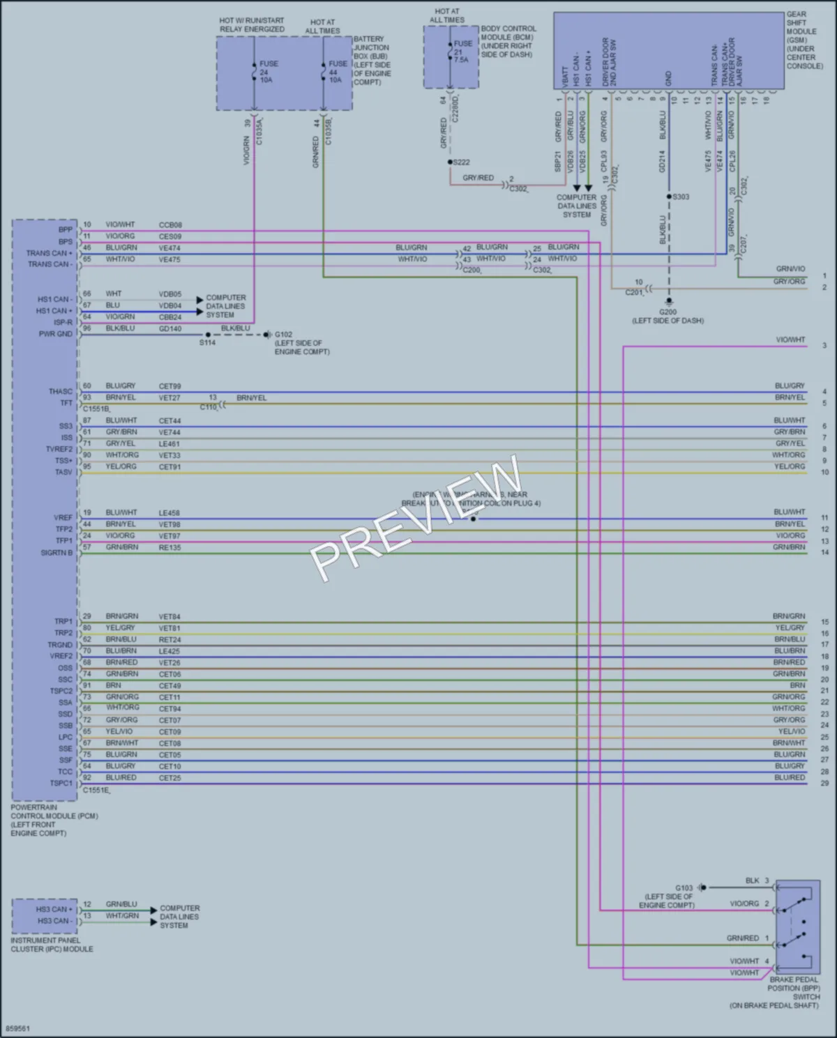 2024 Ford MaverickHybrid Transmission wiring diagram preview
