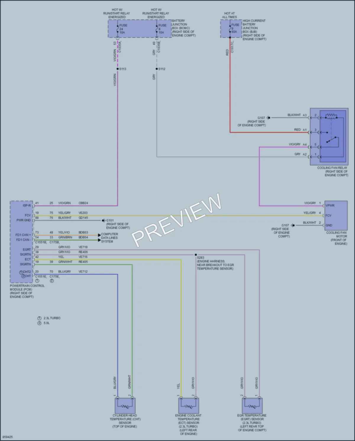 2024 Ford Mustang Cooling Fan wiring diagram preview
