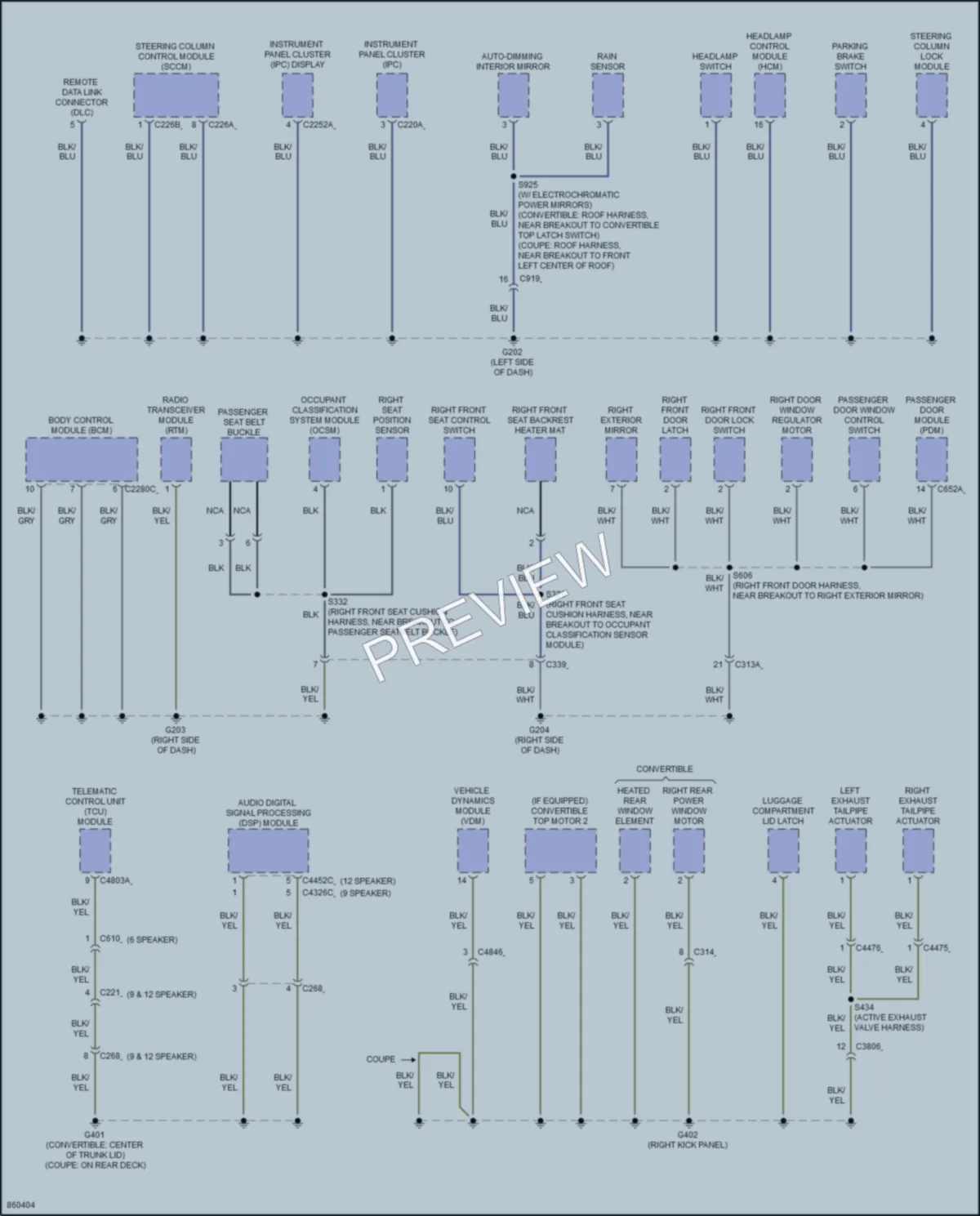 2024 Ford Mustang Ground Distribution wiring diagram preview