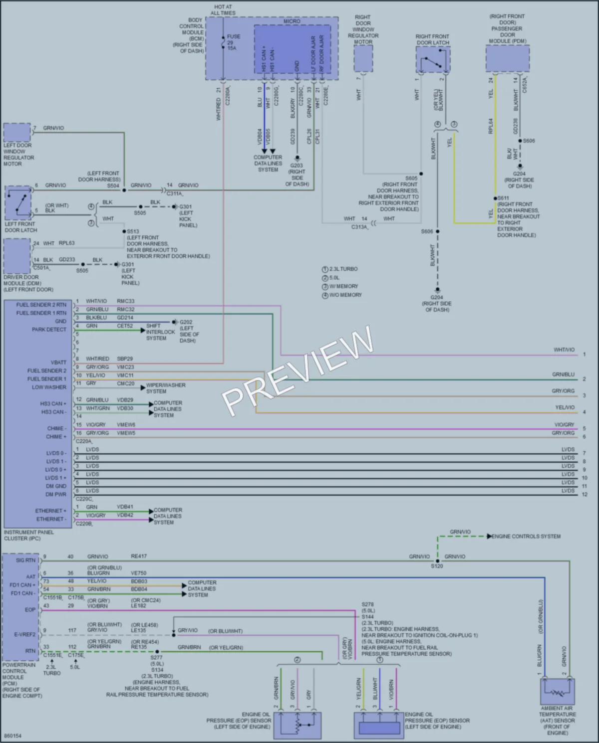 2024 Ford Mustang Instrument Cluster wiring diagram preview