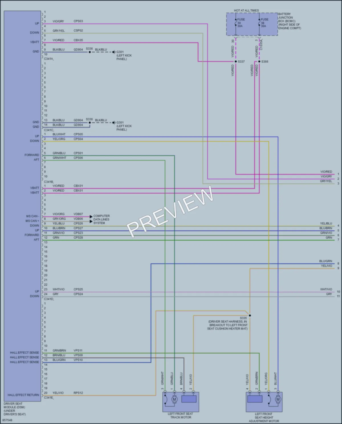 2024 Ford Mustang Memory Systems wiring diagram preview