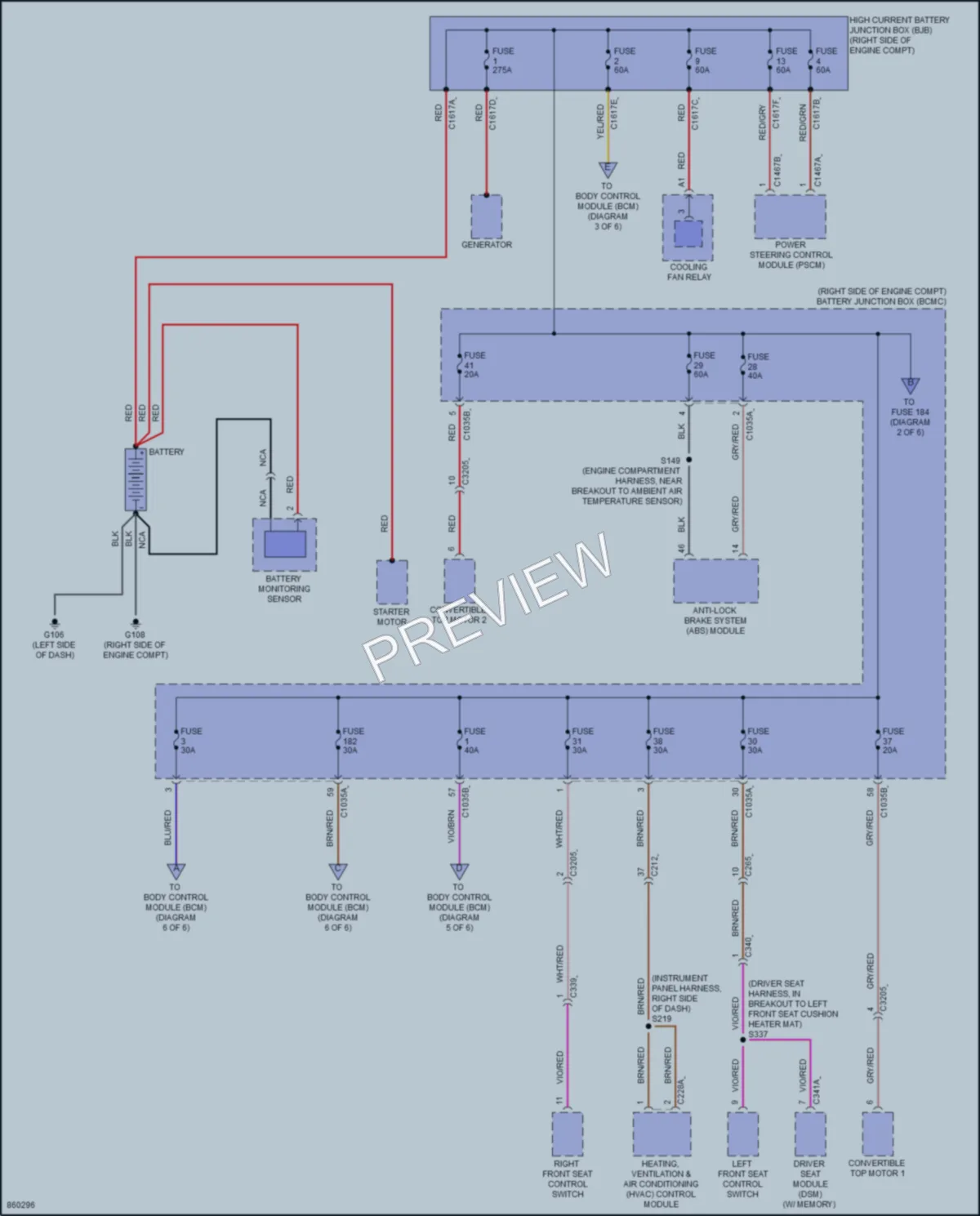 2024 Ford Mustang Power Distribution wiring diagram preview
