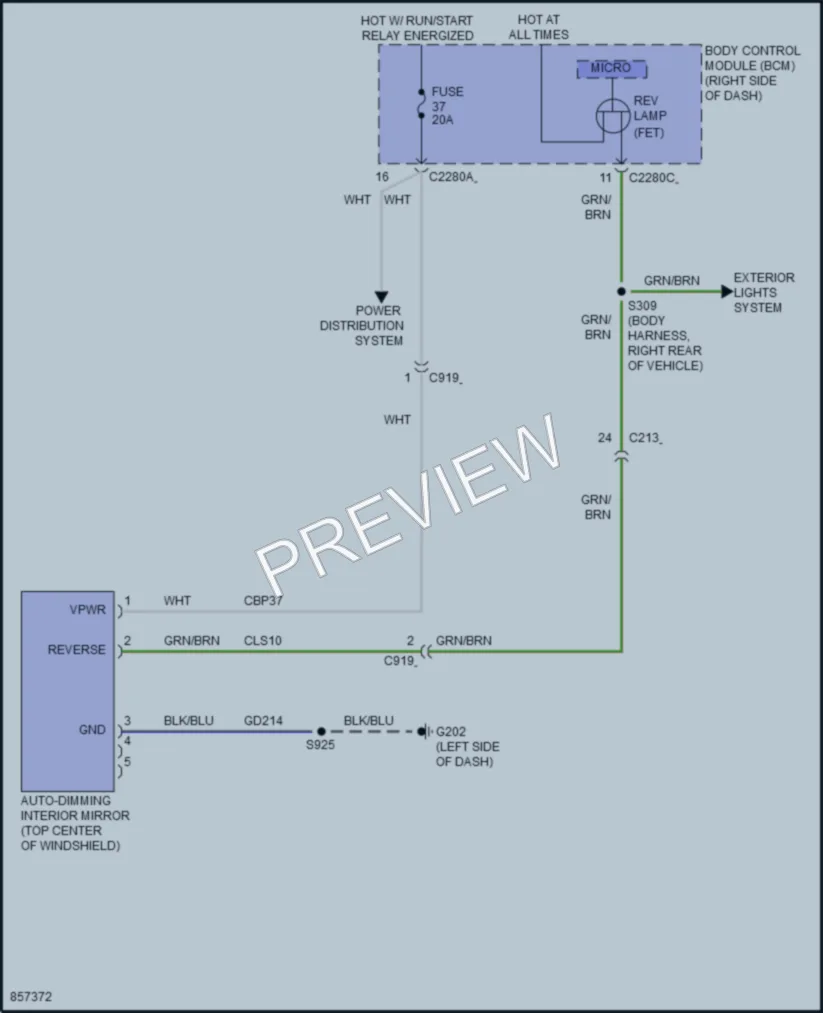 2024 Ford Mustang Power Mirrors wiring diagram preview