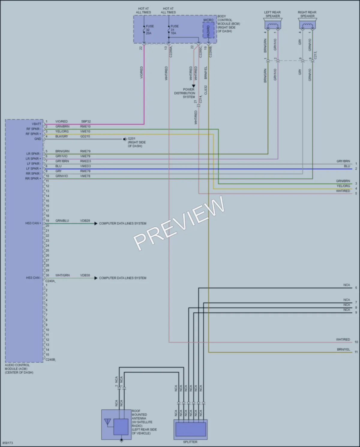2024 Ford Mustang Radio wiring diagram preview