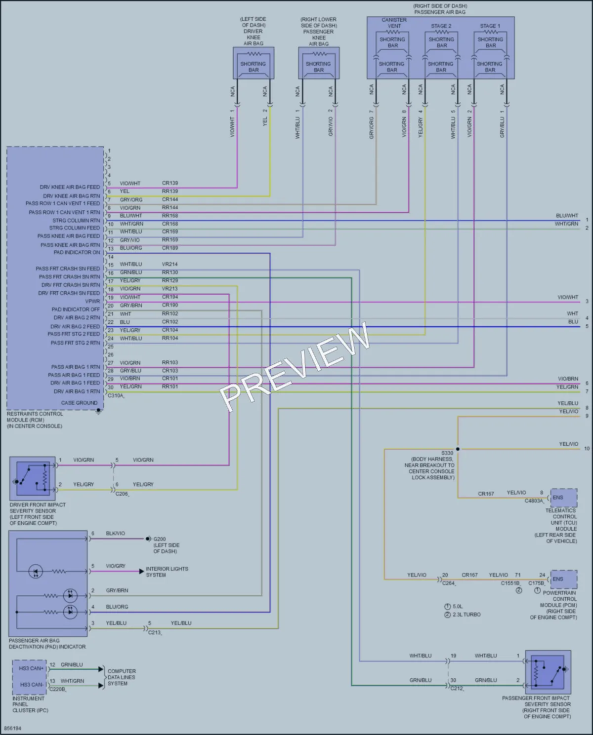2024 Ford Mustang Supplemental Restraints wiring diagram preview