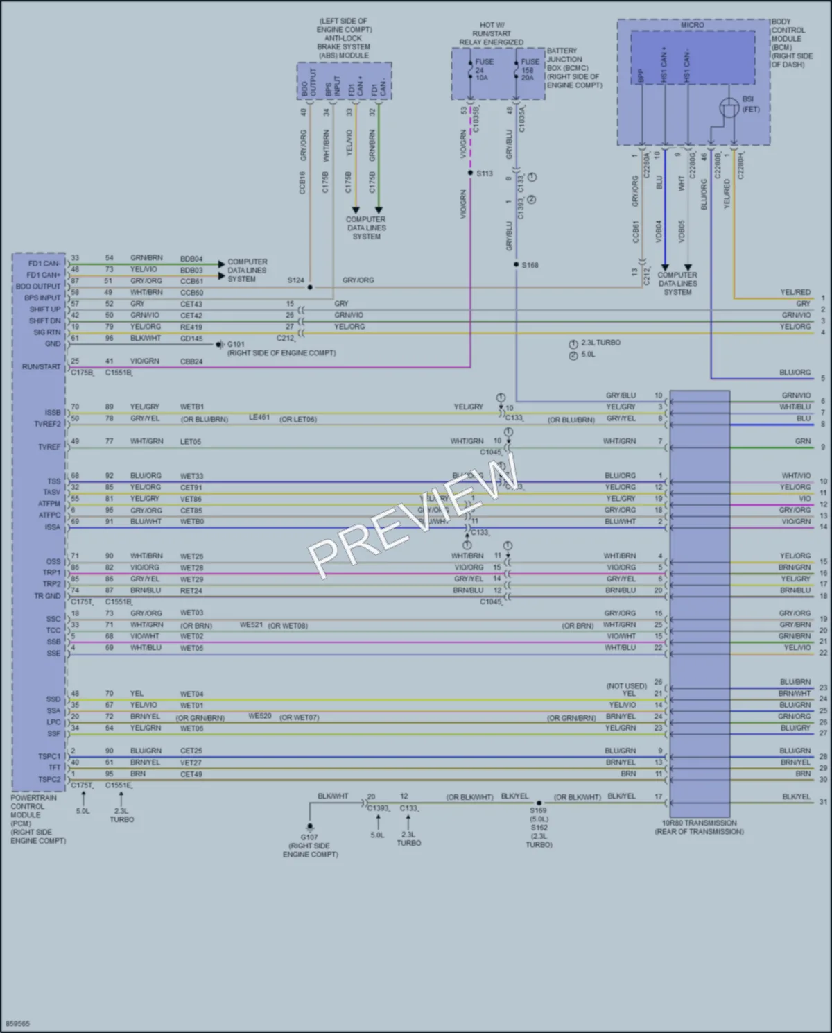 2024 Ford Mustang Transmission wiring diagram preview