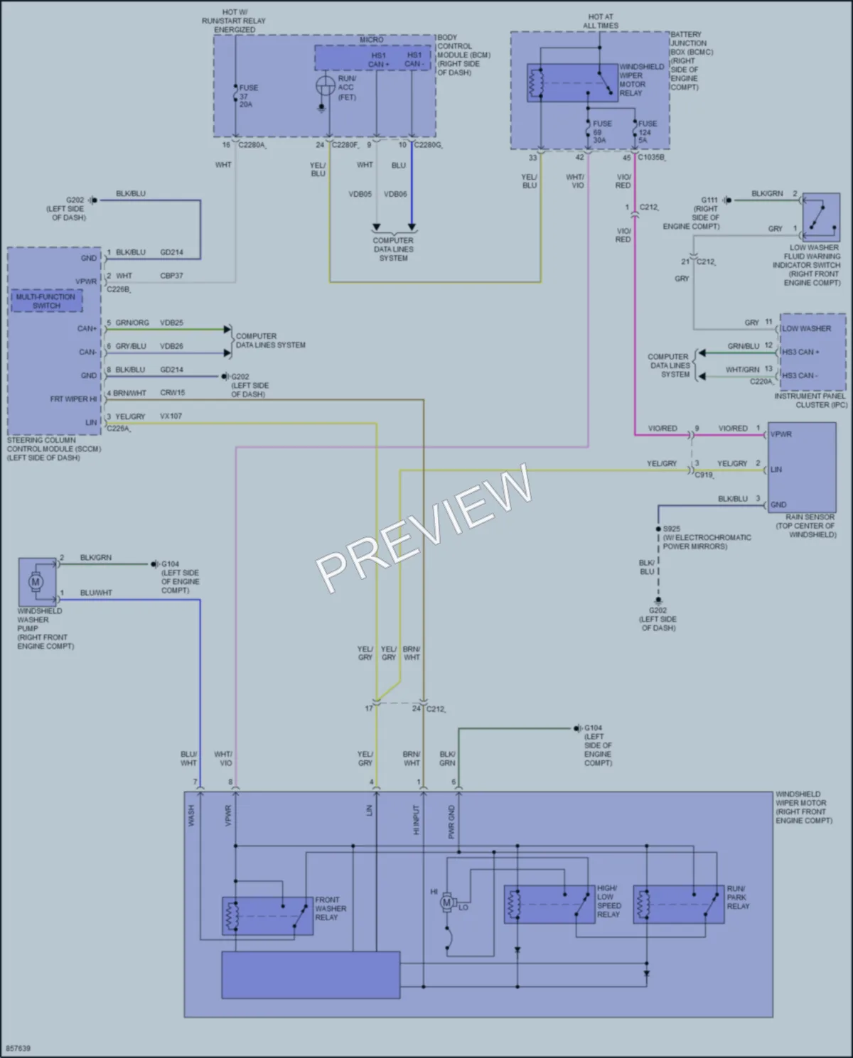 2024 Ford Mustang Wiper Washer wiring diagram preview