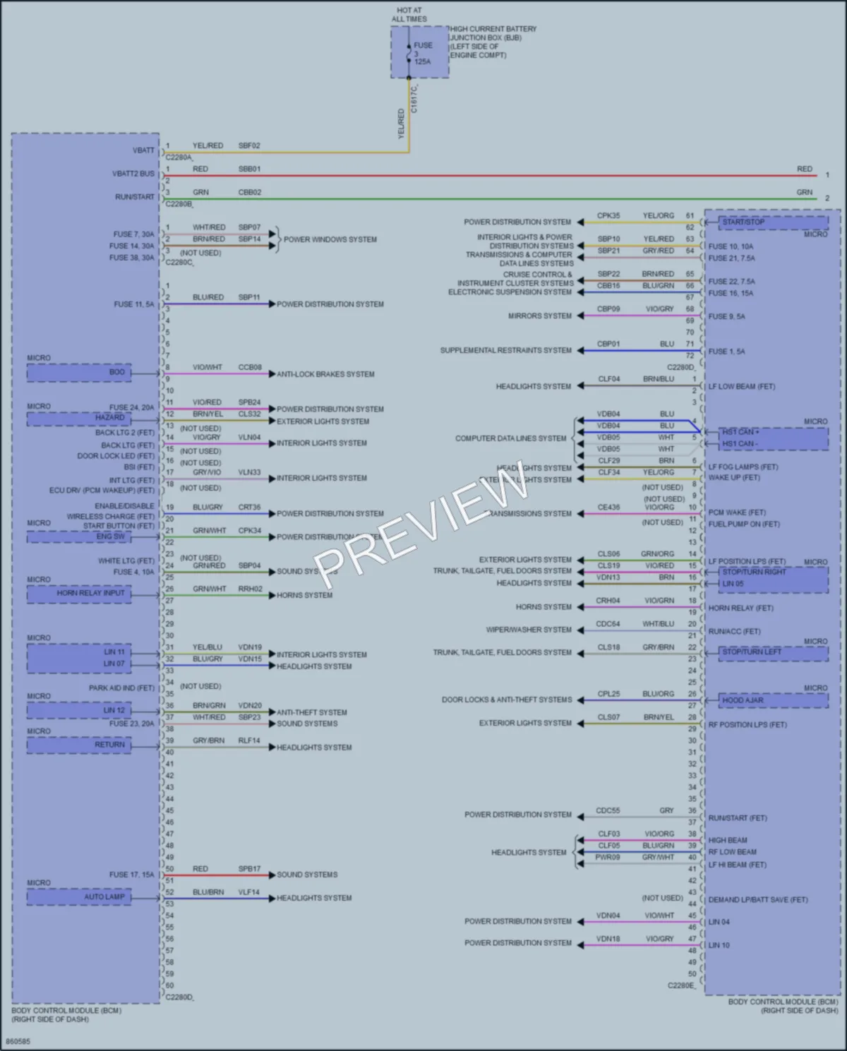 2024 Ford MustangMachE Body Control Modules wiring diagram preview
