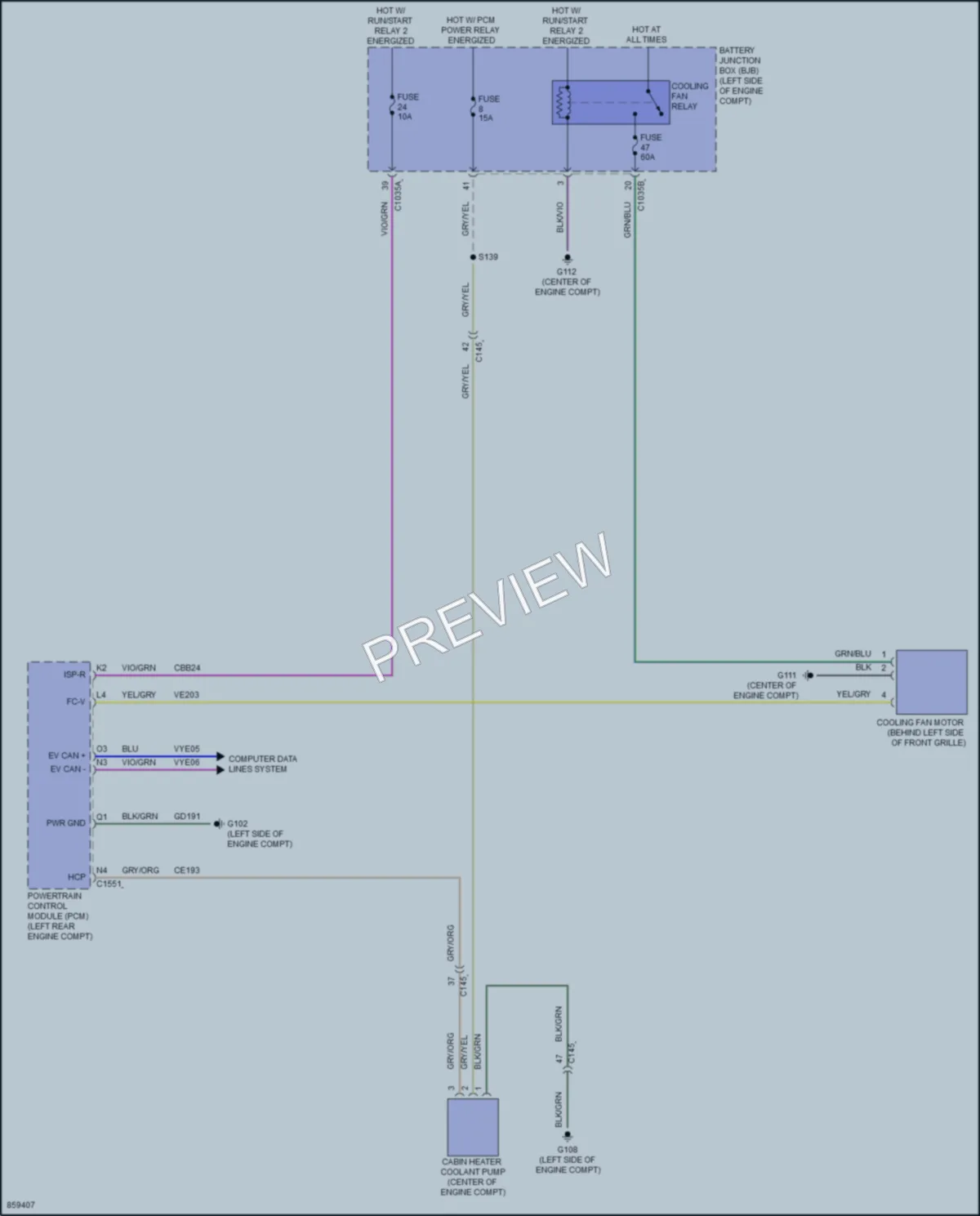 2024 Ford MustangMachE Cooling Fan wiring diagram preview