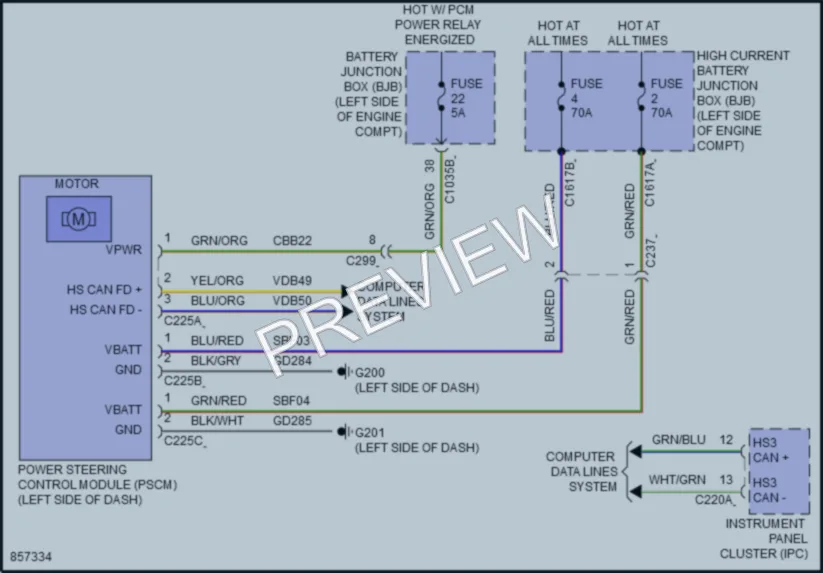 2024 Ford MustangMachE Electronic Power Steering wiring diagram preview