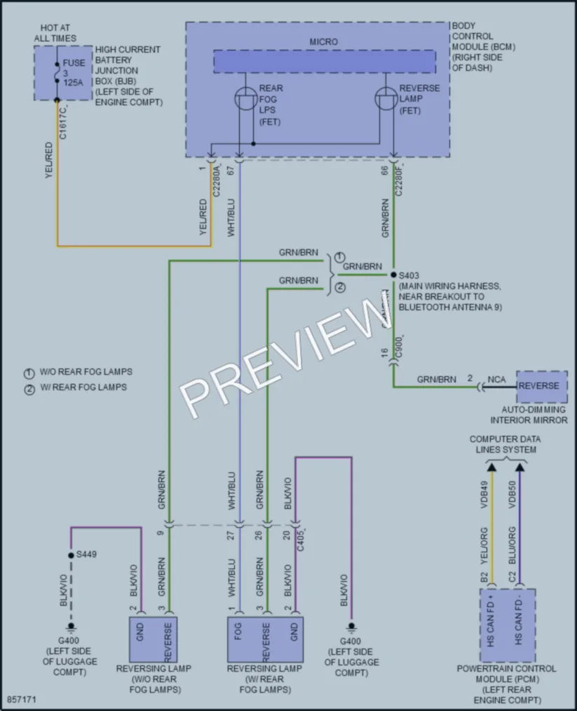 2024 Ford MustangMachE Exterior Lights wiring diagram preview