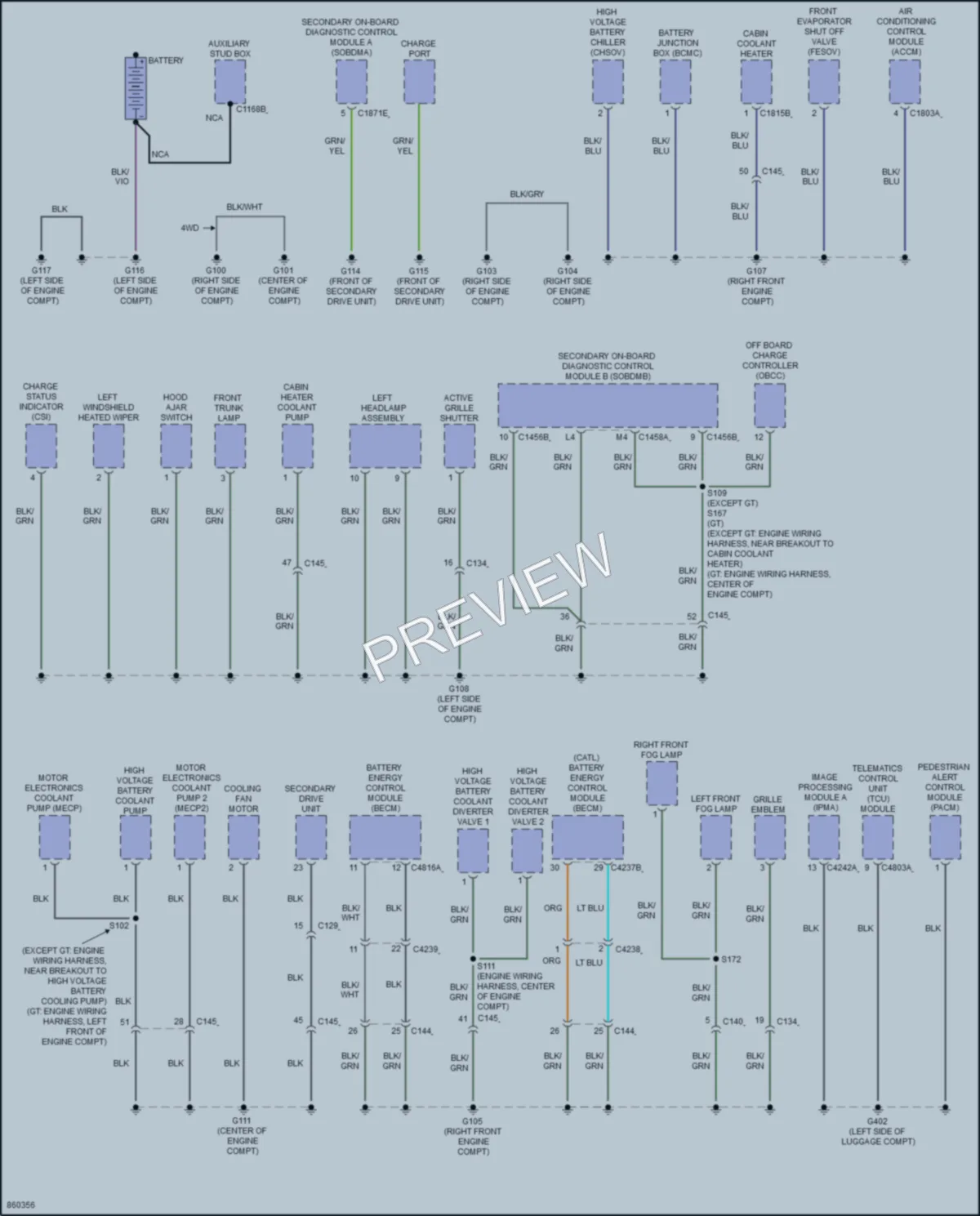 2024 Ford MustangMachE Ground Distribution wiring diagram preview