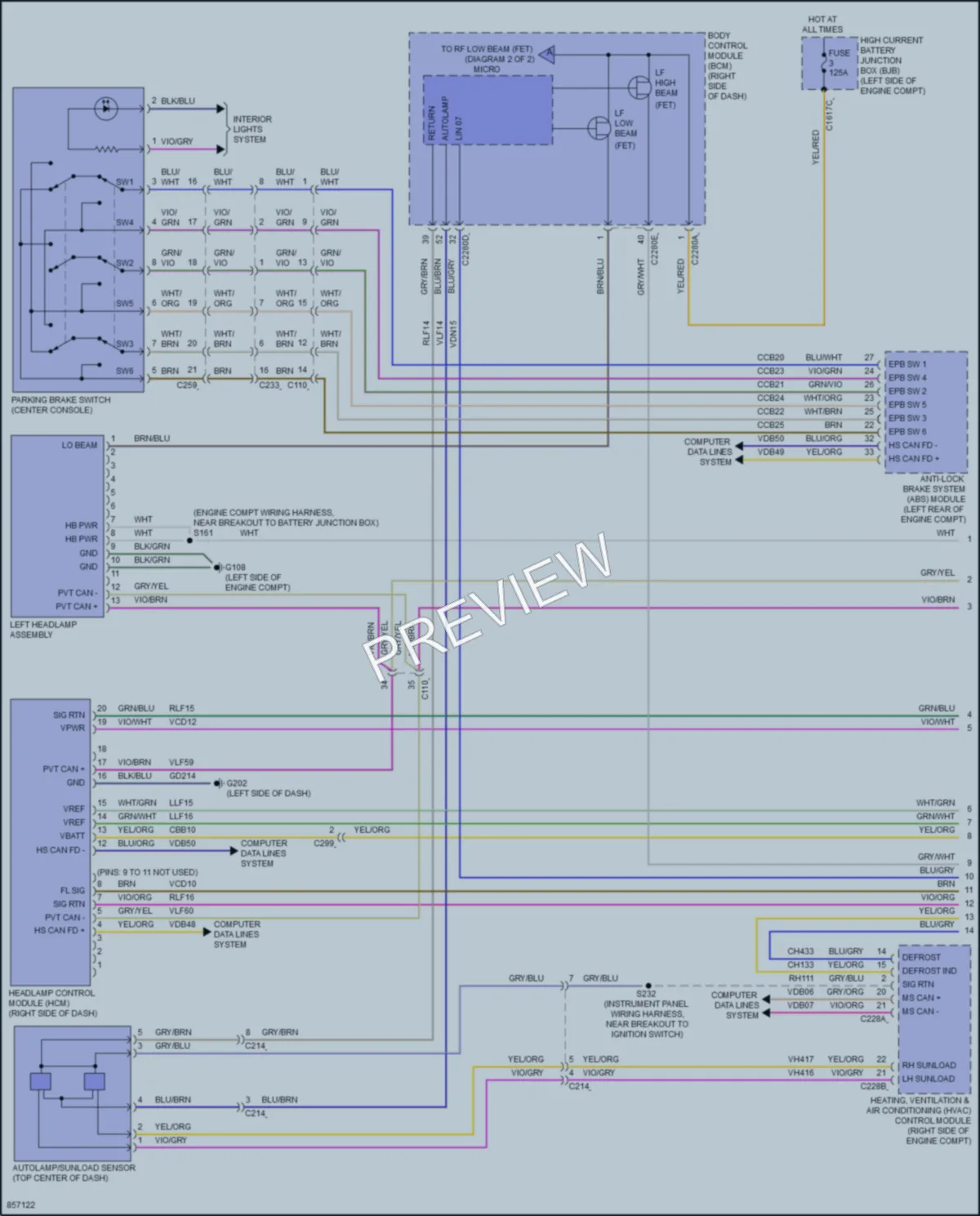 2024 Ford MustangMachE Headlights wiring diagram preview