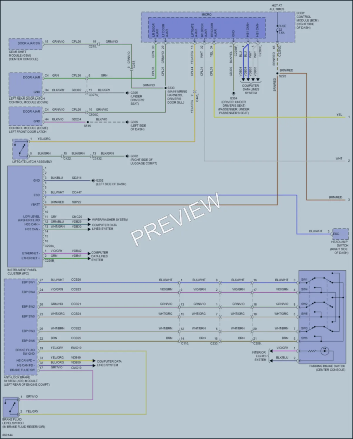 2024 Ford MustangMachE Instrument Cluster wiring diagram preview